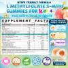 Kids L-Methylfolate Gummies, Active 5-MTHF + Methyl B12, Vitamin B6, B2, Choline, Vegan Omega 3 DHA & EPA, Methylated Multivitamin, MTHFR Supplement for Methylation, Focus, Cognition, Brain, 60 Cts view 2