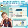 Kids L-Methylfolate Gummies, Active 5-MTHF + Methyl B12, Vitamin B6, B2, Choline, Vegan Omega 3 DHA & EPA, Methylated Multivitamin, MTHFR Supplement for Methylation, Focus, Cognition, Brain, 60 Cts view 3
