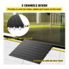 Rubber Threshold Ramp 2.6" Rise, Doorway Ramp with 3 Channels, 2200Lbs Capacity for Wheelchair, Scooter, Walker - Solid Rubber Transition Ramp view 3