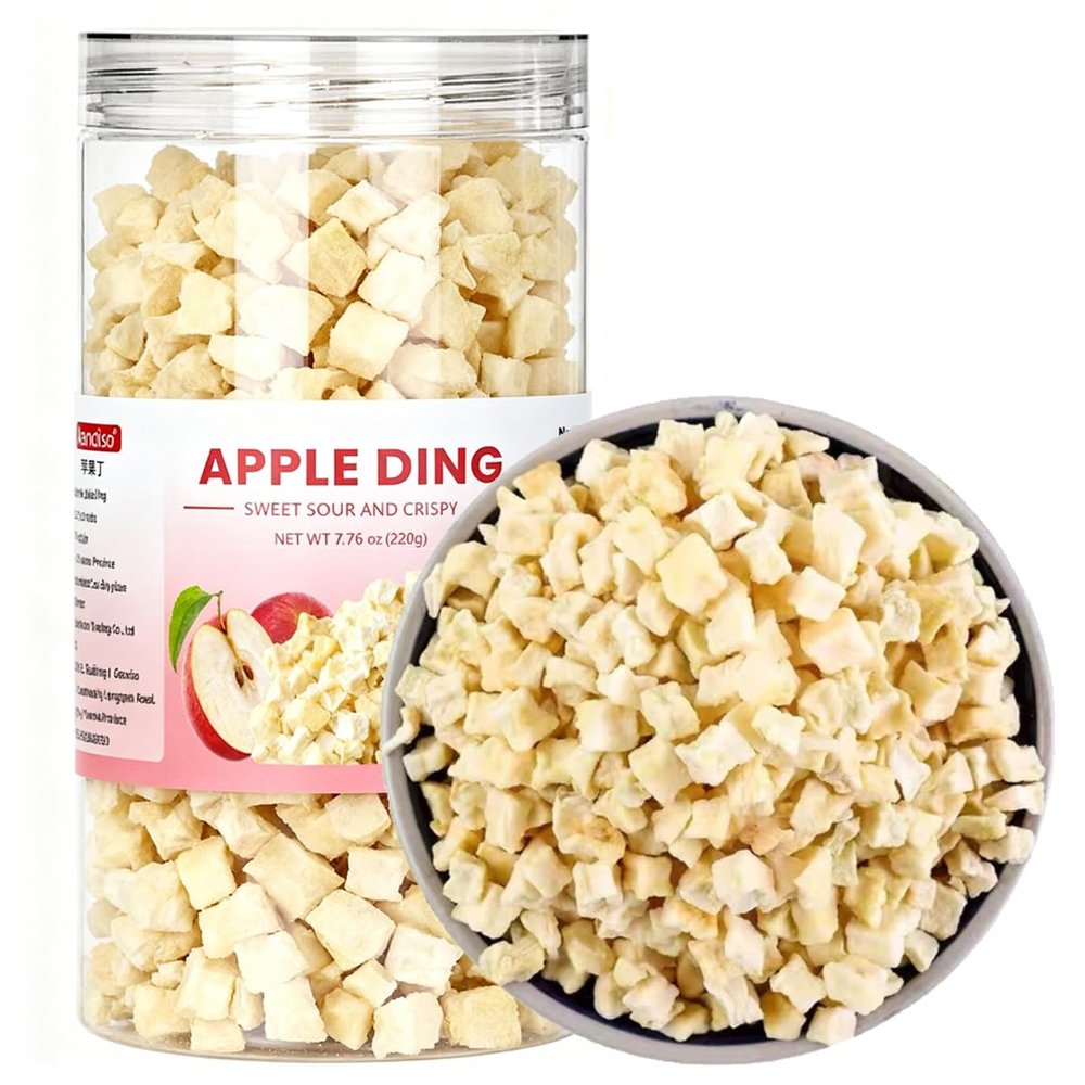 Dried Diced Apples 7.76 Oz /220g Crispy Apple Slices No Sugar Added Dried Apple Chips for Baking or Snacking Delicious Fruit Snacks