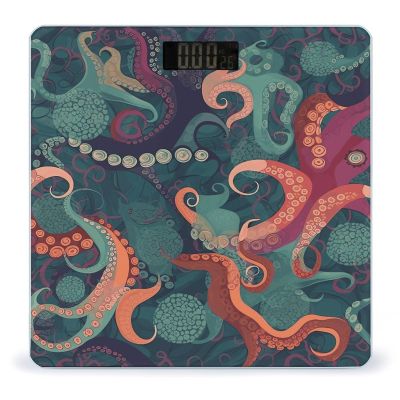Abstract Octopus Bathroom Scale for Body Weight 400 Lb Weight Scale with High Precision Sensors Tempered Glass Highly Accurate Digital Weighing Machine for People