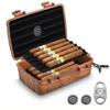 Arctic Loon Travel Cigar Humidor for 10 Cigars, Fits up to 60 Ring Gauge, Airtight Waterproof Crushproof Hard Case with Replaceable Humidifier, 2 Refills & Stainless Steel Cutter, CORE-10 view 1