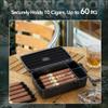 Arctic Loon Travel Cigar Humidor for 10 Cigars, Fits up to 60 Ring Gauge, Airtight Waterproof Crushproof Hard Case with Replaceable Humidifier, 2 Refills & Stainless Steel Cutter, CORE-10 view 2