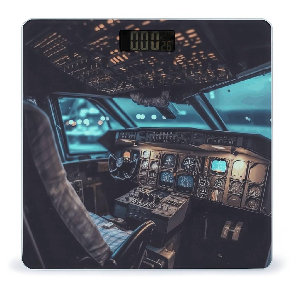 Airplane Bathroom Scale for Body Weight 400 Lb Weight Scale with High Precision Sensors Tempered Glass Highly Accurate Digital Weighing Machine for People
