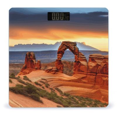 Arches National Park Bathroom Scale for Body Weight 400 Lb Weight Scale with High Precision Sensors Tempered Glass Highly Accurate Digital Weighing Machine for People
