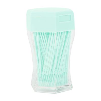 200Pcs Double Head Plastic Toothpick, Soft Tooth Floss Picks Interdental Brush Flosser Sticks Oral Brush Cleaning Tool (Green)