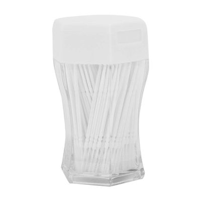 200Pcs Double Head Plastic Toothpick, Soft Tooth Floss Picks Interdental Brush Flosser Sticks Oral Brush Cleaning Tool (White)