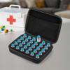 BOSREROY Insulin Travel Case with 30-Slot Organizer, Hard Shell Storage Box for Diabetic Vials, Black, Water-Resistant view 3