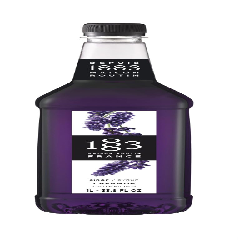 1883 Lavender Syrup for Drinks, 1 Liter Plastic Bottle (Pack of 2)