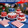50 Count American Flag Paper Napkins 25 Red & White Stripe and 25 Blue with Stars Design, Disposable Beverage Cocktail Napkins for 4th of July, Memorial Day, Patriotic Parties, and Table Decorations view 4