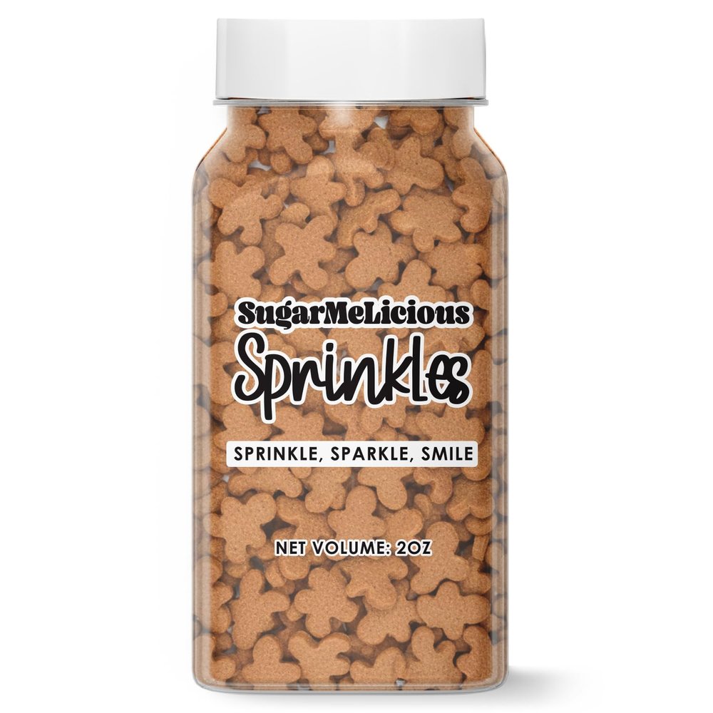 SugarMeLicious Gingerbreadman Sprinkles, Edible Holiday Decorations for Cakes, Cupcakes, Cookies and Desserts (2 Ounce)
