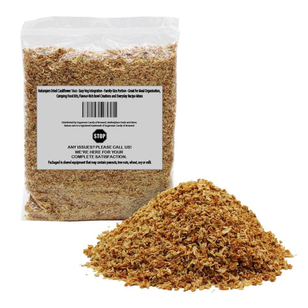 Naturejam Dried Cauliflower 16oz - Easy Veg Integration - Family-Size Portion - Great for Meal Organisation, Camping Food Kits, Flavour-Rich Bowl Creations and Everyday Recipe Mixes
