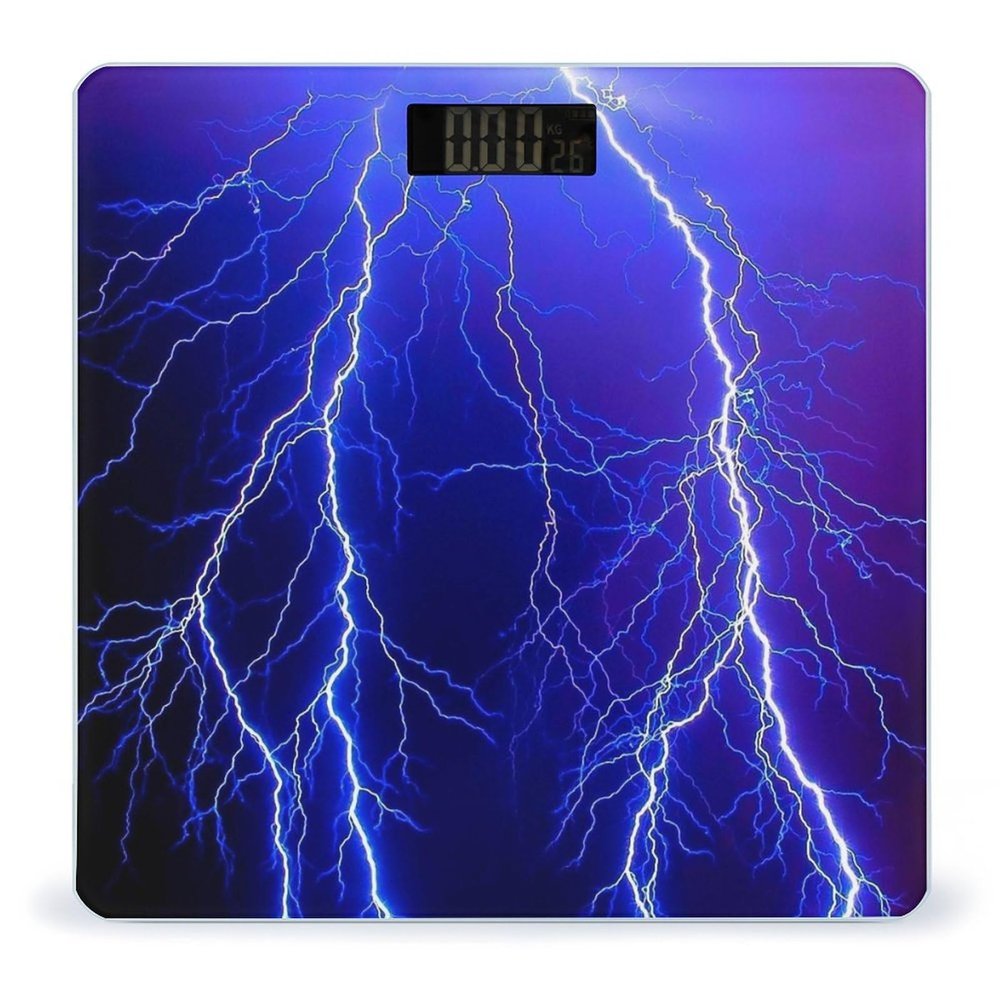 Night Sky Lightning Scale for Body Weight Anti-Slip Sturdy Tempered Glass Weighing Machine Highly Digital Accurate Bright LCD Bathroom Scale for Household Gift