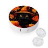 GAPWJNK Halloween Black Cat Contact Lens Case Travel Kit Contact Lens Box Holder with Mirror Tweezers Solution Bottle view 1
