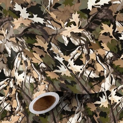 RUSPEPA 30" X 32.8' Woodland Camo Wrapping Paper Large Paper Roll for Men, Jumbo Roll, Hunting Forest Camouflage Design Gift Wrap Perfect for Birthday, Military-Themed Party, Veterans Day, Outdoor