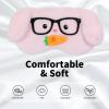 PERFECTSIGHT Sleep Eye Masks, Cute Plush Sleep Eye Cover Lightweight Adjustable Eyeshade Faux Fur Mask Cover for Women Men Kids Sleep Travel Nap, Glasses Bunny view 2