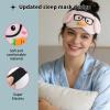 PERFECTSIGHT Sleep Eye Masks, Cute Plush Sleep Eye Cover Lightweight Adjustable Eyeshade Faux Fur Mask Cover for Women Men Kids Sleep Travel Nap, Glasses Bunny view 4