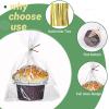 200 Pack 6"x7"x2.4" Cellophane Muffin Bags with Gold Twist Ties Pro Grade Flat Bottom Design for Macarons Cupcakes Chocolate Treats Cookies Strawberries Reusable Resealable Bakery Packaging view 2