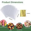 100 Pack 6"x7"x2.4" Cellophane Muffin Bags with Gold Twist Ties Flat Bottom Food Safe Bakery Packaging for Rice Krispie Treat Cupcakes Cookies Strawberries Macarons Perfect for Party Favors Catering view 3