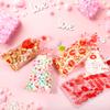50PCS Valentines Goodie Bags - 5 x 11 Plastic Valentines Cellophane Treat Bags with Twist Ties, Red Heart & Love Design Valentine Candy Bags for Kids Classroom Exchange, Party Favors, Gifts, Cookies view 3