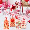 50PCS Valentines Goodie Bags - 5 x 11 Plastic Valentines Cellophane Treat Bags with Twist Ties, Red Heart & Love Design Valentine Candy Bags for Kids Classroom Exchange, Party Favors, Gifts, Cookies view 4