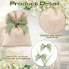 Windyun 30 Pack Burlap Wedding Favor Bags with Sage Green Pre-tied Bow 6 x 4 Inch Reusable Drawstring Gift Pouches Rustic Boho Small Treat Bags for Wedding Bridal Baby Shower Party Candy Soap Jewelry view 4
