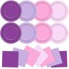 100Pcs Purple Pink Baby Shower Decoration 7" Gradient Purple Disposable Paper Plates and Napkins Lavender Party Dessert Cake Dinner Tableware Wedding Bridal Shower Gender Reveal Birthday Party Supply view 1