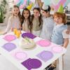 100Pcs Purple Pink Baby Shower Decoration 7" Gradient Purple Disposable Paper Plates and Napkins Lavender Party Dessert Cake Dinner Tableware Wedding Bridal Shower Gender Reveal Birthday Party Supply view 4
