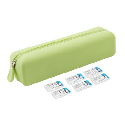 Beautyflier Disposable Daily Contact Lens Case, Travel Compact Storage Bag for All Brands Daily Lens, Water-Resistant Silicone Organizer Case, Storage Up to 40 Lenses (Light Yellow)