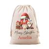 TailorYYCustomZ Personalized Drawstring Christmas Santa Bag, Santa Reindeer Monogram Letter Custom Name Reusable Christmas Gift Bag for Xmas Package Storage and Party Supplies Favors L 1Pc view 1