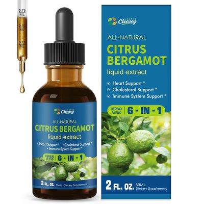 LeaforClensey Citrus Bergamot Supplement for High Cholesterol, 2oz