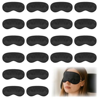 20 Pcs Sleep Masks Bulk Blindfolds for Team Building Party Games Blackout Sleep Mask with Adjustable Strap Black Comfortable Travel Sleeping Eye Covers for Women Men