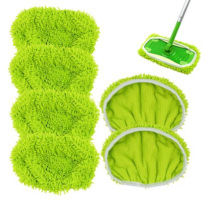 Mop Refill Pads 6PCS Microfiber Mop Heads Replacement with Elastic Band Dry and Wet Mopping Cloth Refills for Spray Hardwood Floor Cleaning is Not Included