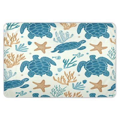 CEBUGI 34 x 52Washable Underpads Heavy Absorbency Waterproof Incontinence Bed Pads Sea Turtles Pee Pads for Adults Kids and Baby
