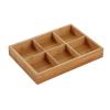 2Pcs Wooden Serving Tray Multi Compartments Divided Food Plate Compatible for Home Restaurants Sushi fruit dish(6 Grids) view 1