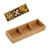 2Pcs Wooden Serving Tray Multi Compartments Divided Food Plate Compatible for Home Restaurants Sushi fruit dish(9 Grids) view 4