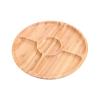 Bamboo Round 5 Compartment ServingCompatible for Snacks Fruits Nuts Wooden Plate with Dividers(25cm) view 1