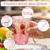 Xuelimei 16oz Disposable Stemless Glasses With Strawless Sip Lids and Straws,PET Disposable Drinking Cups,Clear Plastic Wine Glasses for Parties Birthday,Wedding,Meeting,Party Supplies. (100, Pink) view 2