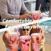 Xuelimei 16oz Disposable Stemless Glasses With Strawless Sip Lids and Straws,PET Disposable Drinking Cups,Clear Plastic Wine Glasses for Parties Birthday,Wedding,Meeting,Party Supplies. (100, Pink) view 4