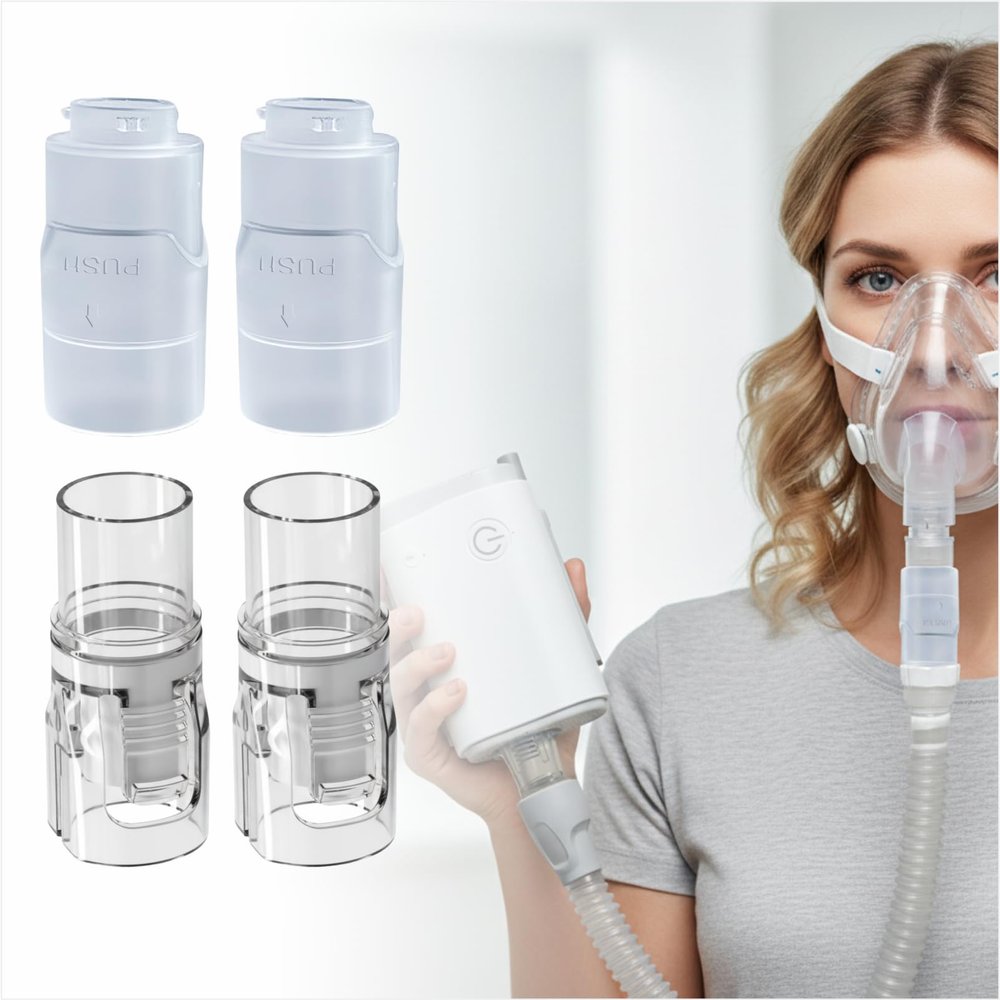 4 Pcs Hose Adapter Sets Compatible with AirMini Device, Breathing Tube Connector (Transparent)
