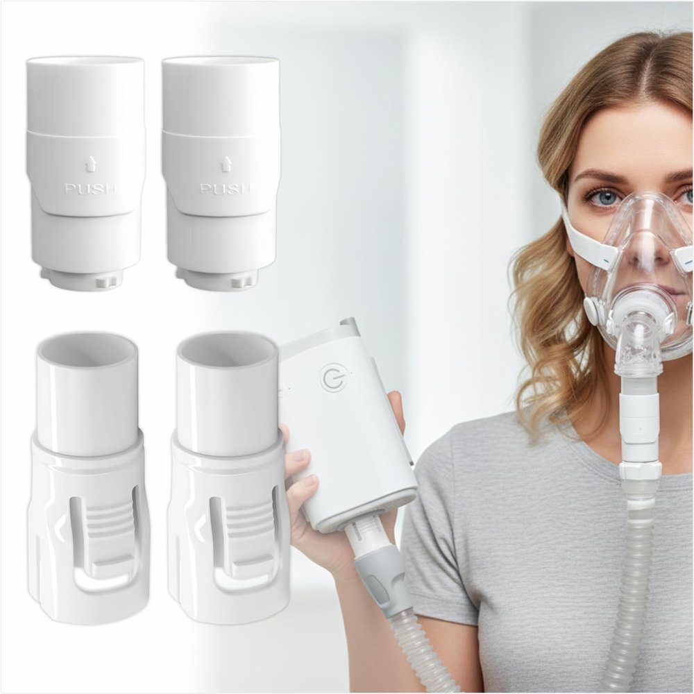 4 Pcs Hose Adapter Sets Compatible with AirMini Device, Breathing Tube Connector (White)