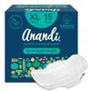 A.n.d.n.a.i Organic Cotton Sanitary Pads, XL Size with 100% Organic Cotton Top Layer, 15 Count, Compostable Natural Feminine Care view 1
