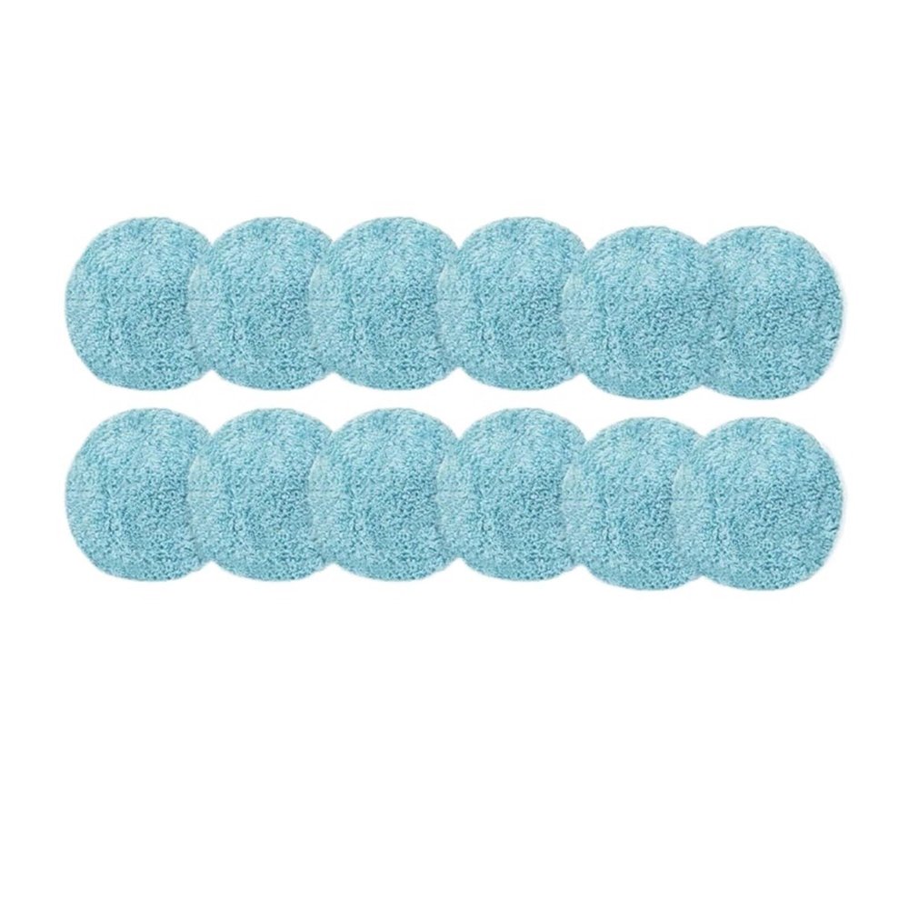 Mop Cloth For Round Window Cleaning RobotCompatible For PureroboCompatible For HobotUniversal Clean Cloth(Light Blue Mop 12pcs)