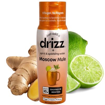 Drizz Moscow Mule Mix Drops - 1 Pack, Makes 30 Drinks - Ginger Beer Alternative - Pocket-Sized Cocktail & Mocktail Mix Just Add Vodka & Water Zero Sugar, Low Calorie, Made in USA
