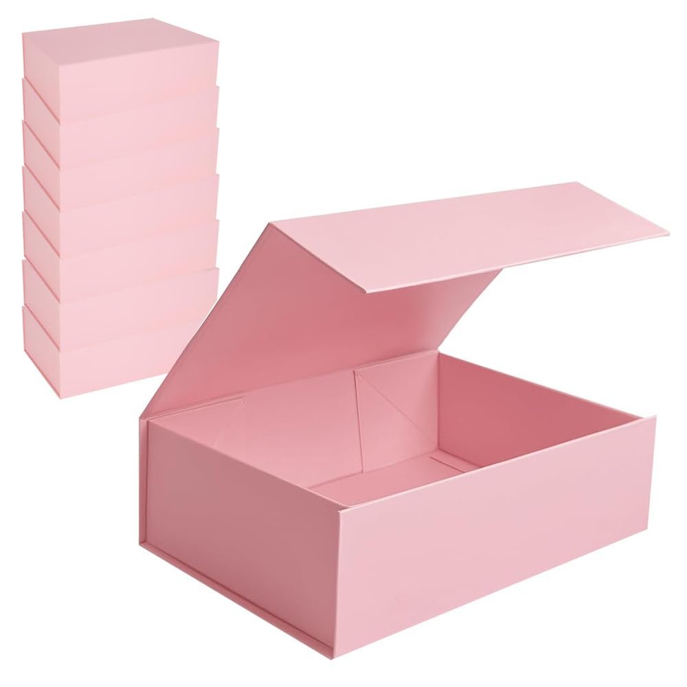 8 Pack Gift Boxes with Magnetic Closure Lids, Pink Magnetic Closure Gift Box, Rectangle Collapsible Decorative Boxes, for Wedding, Christmas, Birthdays, Mother's Day,Pink 8 Pack,10.27.53.1in