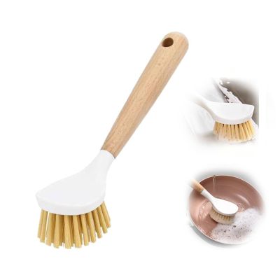 1 Pack Stiff Bristles Dish Brush Set with Wood Handle,Kitchen Cleaner for Cleaning Dishes, Pots and Pans, Kitchen Sink,Large