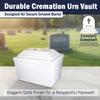 At Peace Memorials Urn Vault, Single Urn Vault for One, Ground Burial Urn Vault, Holds One Adult Cremation Urn for Human Ashes, Durable Cremation Urn Vault for Cemetery Burial (White) view 2