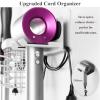 Tindbea Upgraded Aluminum Alloy Hair Dryer Holder Wall Mounted with Built-in Cord Wrap,3-in-1 Hair Tool Organizer for Blow Dryer, Curling Iron, and Straightener, White view 2