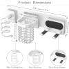Tindbea Upgraded Aluminum Alloy Hair Dryer Holder Wall Mounted with Built-in Cord Wrap,3-in-1 Hair Tool Organizer for Blow Dryer, Curling Iron, and Straightener, White view 3
