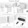 Tindbea Upgraded Aluminum Alloy Hair Dryer Holder Wall Mounted with Built-in Cord Wrap,3-in-1 Hair Tool Organizer for Blow Dryer, Curling Iron, and Straightener, White view 4